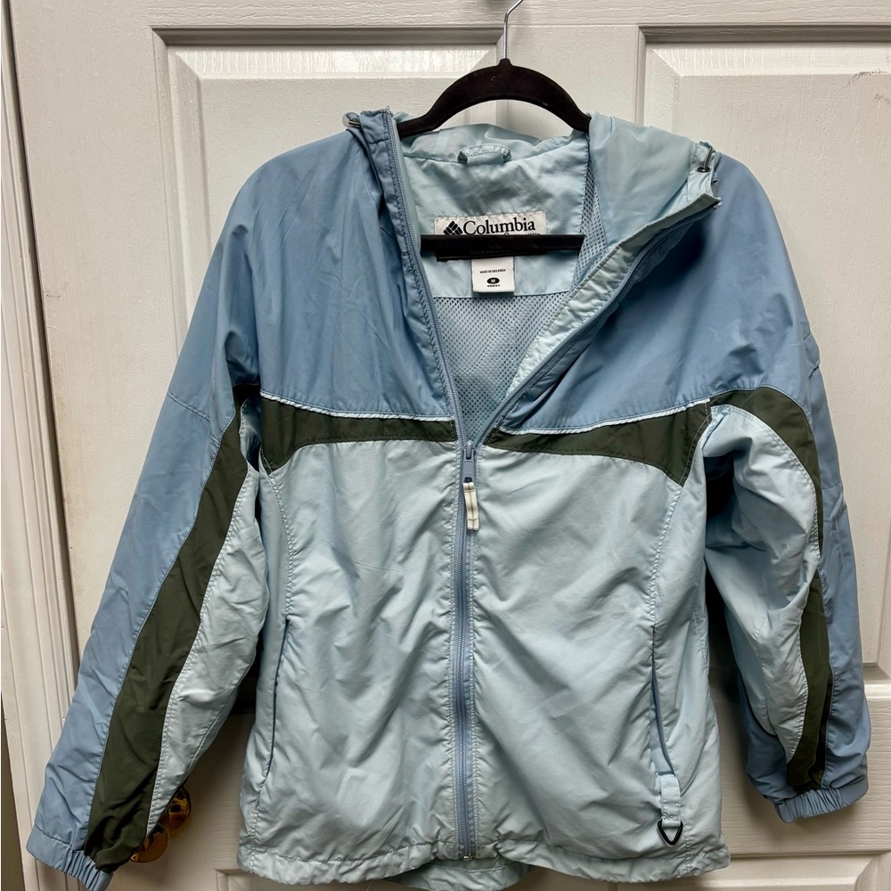 Columbia Women's Blue and Grey Raincoat
